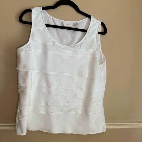 Chico's Tops - Chico’s Sleeveless Tiered Layers Top White Size 2 Large